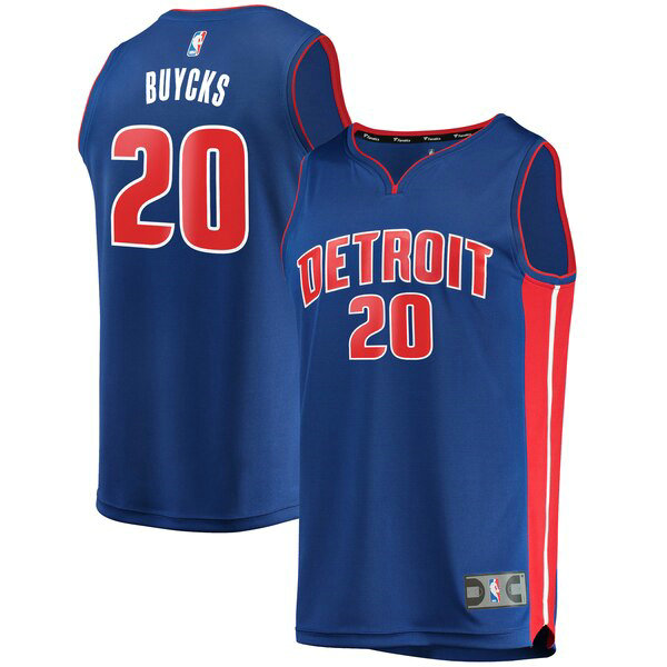 Maillot Detroit Pistons Homme Dwight Buycks 20 Icon Edition Bleu